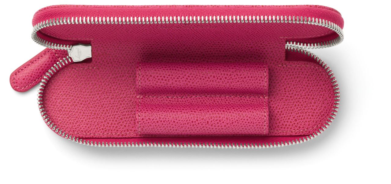 Graf-von-Faber-Castell - Standard case for 2 pens with zipper Epsom, Electric Pink